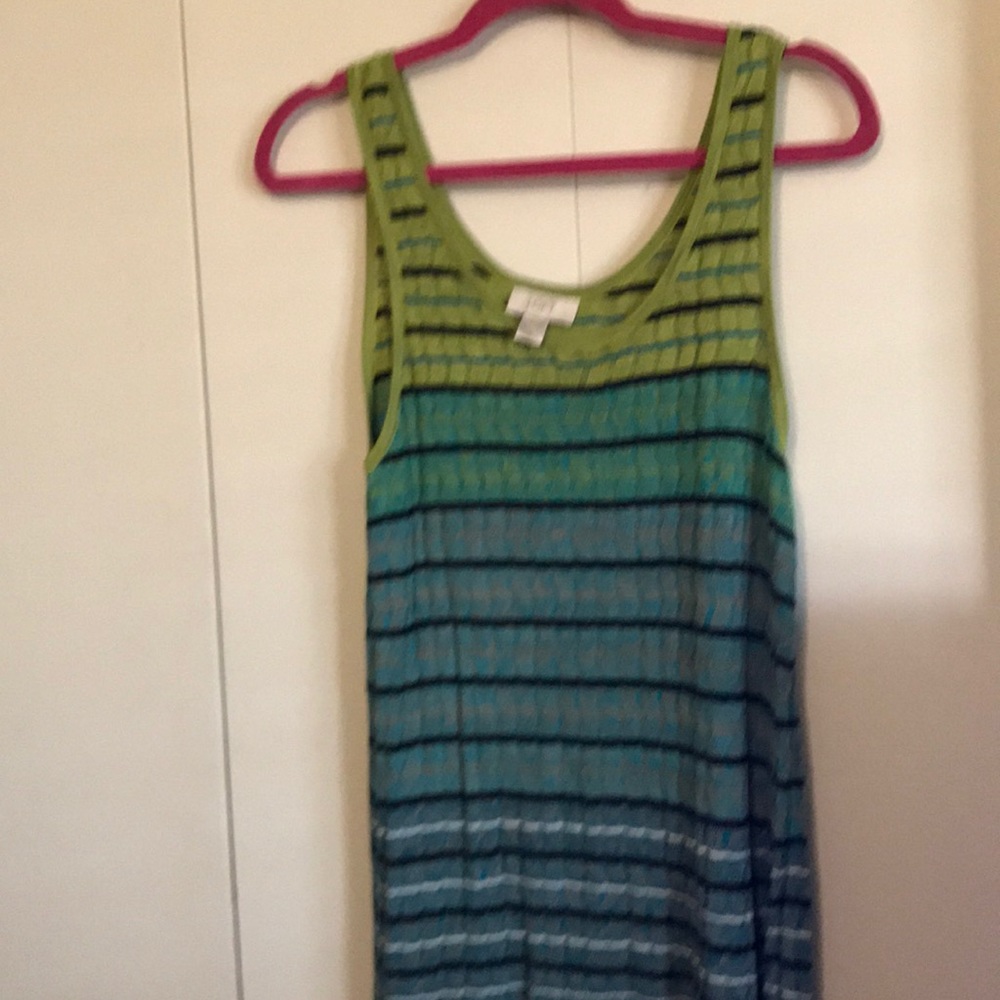 Sleeveless shades of blue and green Loft top